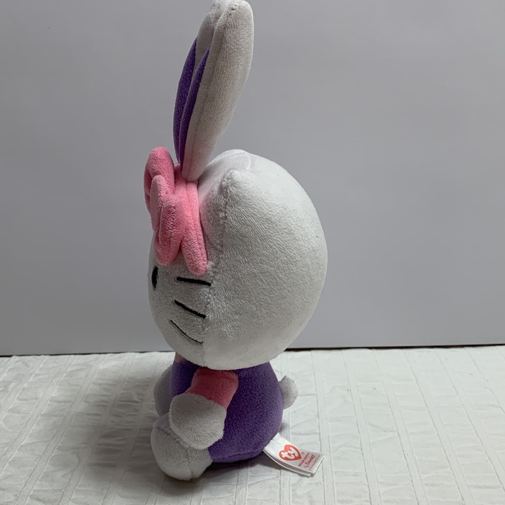 6” Ty Hello Kitty w/Bunny Ears Plush Beanie by Sanrio - Picture 4 of 11
